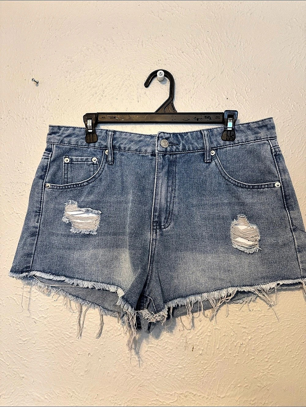 Carbon Jean Shorts Distressed Blue Size 13